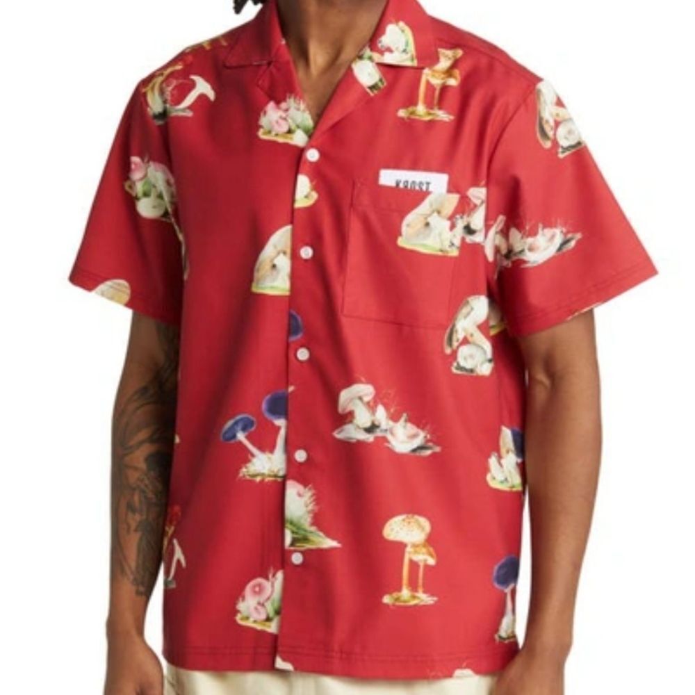 MAGIC MUSHROOM SHORT SLEEVE SHIRT BY KROST - MEN'S SIZE MEDIUM - NWOT